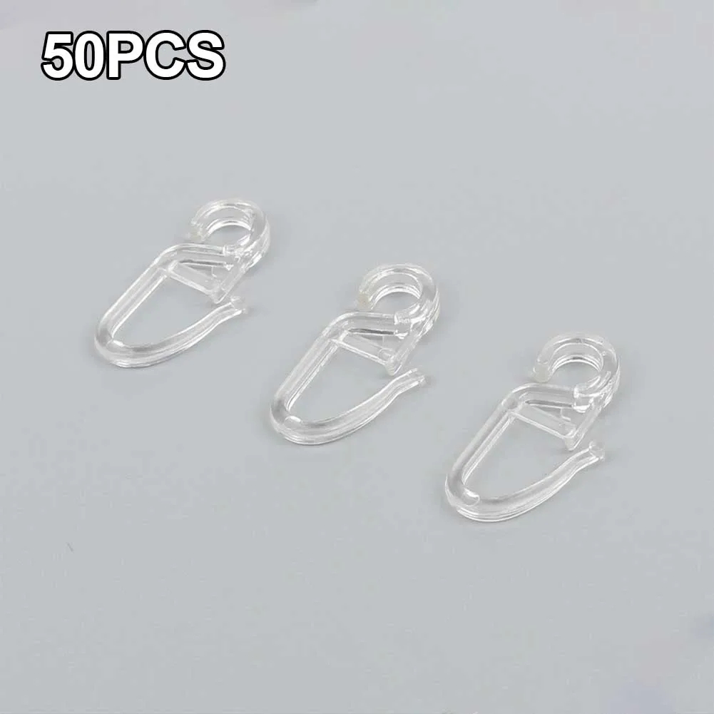 Curtain Hooks 50 Pcs Folding Hook Eyelet 9mm Plastic Window Treatments Curtain Accessories