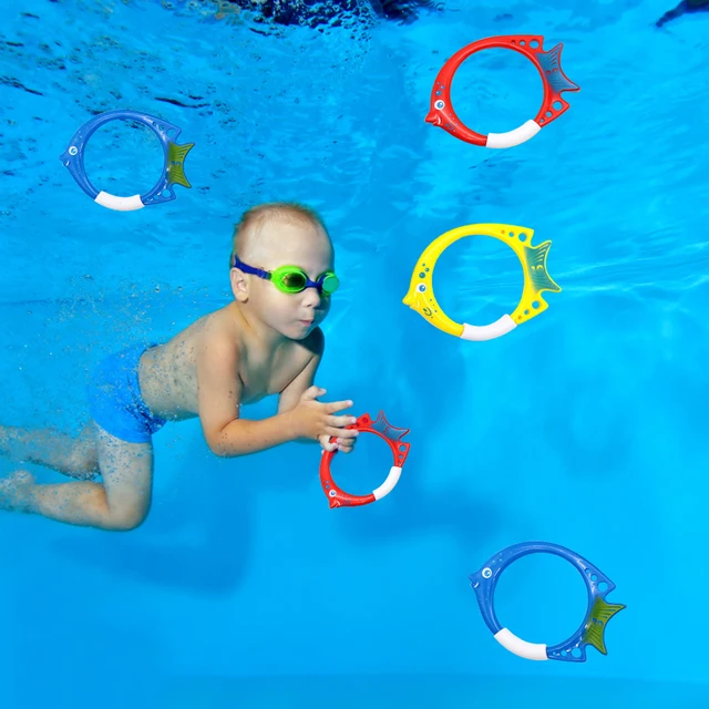 Funny Diving Game Toys Summer Fish Ring Throwing Water Underwater Training Sinking Pool Dive Bauble for Children Festival Toys 4