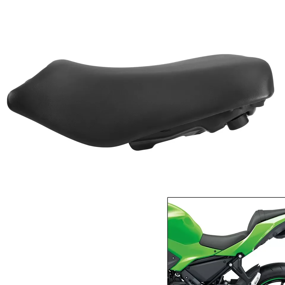 thumbnail image 2 of Motorcycle Black Synthetic Leather Rear Passenger Seat Replacement Fit For Kawasaki Ninja 650 Ex650 2012 2013 2014 2015 2016 2 of 14