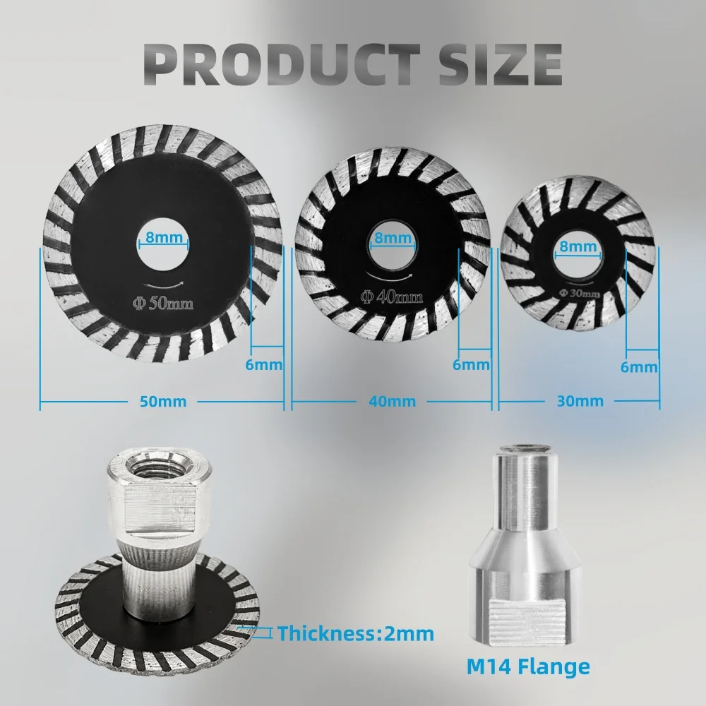 Diamond Cutting Disc for Glass, Jade, Crystal, Tile, and Marble with M14 Flange - Enhanced Engraving Mini Saw Blade