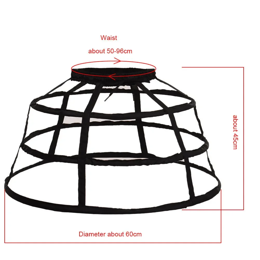 Lolita Petticoat Petticoat Underskirt Petticoat Skirt Girls 3 Hoops Crinoline Cage For Dress