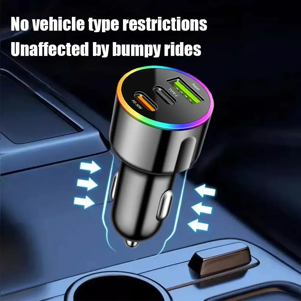High-Speed 60W Dual-Port USB-C Car Charger Adapter