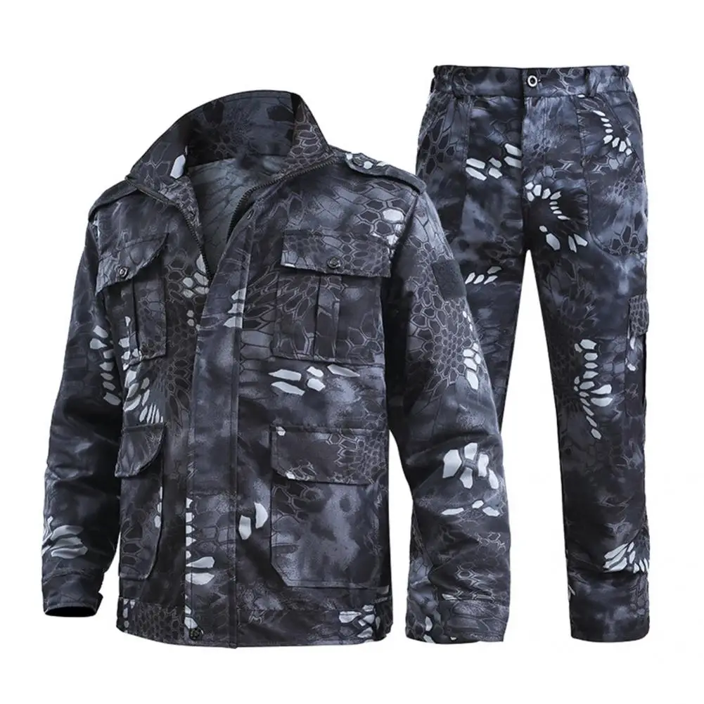 

Sports Suit Cardigan Elastic Waist Zipper Fly Fastener Tape Design Wear Resistant Outdoor Suit Climbing Suit Windproof