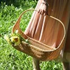 Handwoven Bread Basket and Fruit Tray in Natural Rattan, Rustic Style Basket for Serving Bread and Fruits 2