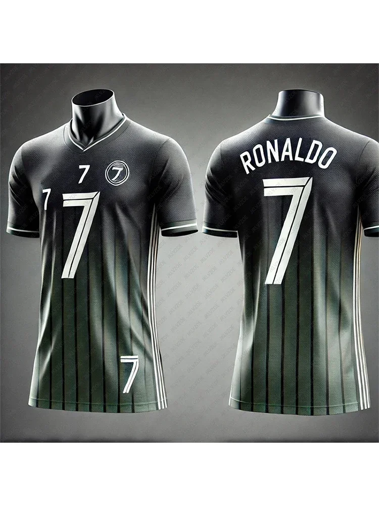 thumbnail image 1 of Camiseta de manga corta de verano 24/25 para hombre, con estampado 3D de Cristiano Ronaldo n.º 7, transpirable, cómoda y absorbente del sudor, de manga corta, 1 of 5