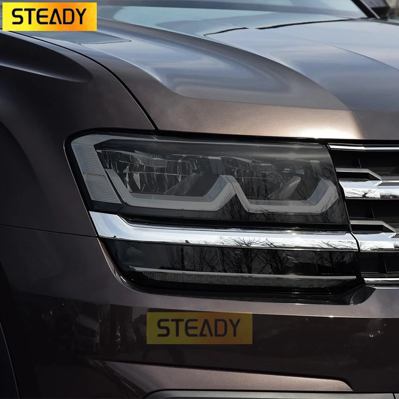

Car Headlight Protective Film Headlamp Transparent Black TPU Sticker For Volkswagen VW Atlas Teramont 2017-2019 Accessories