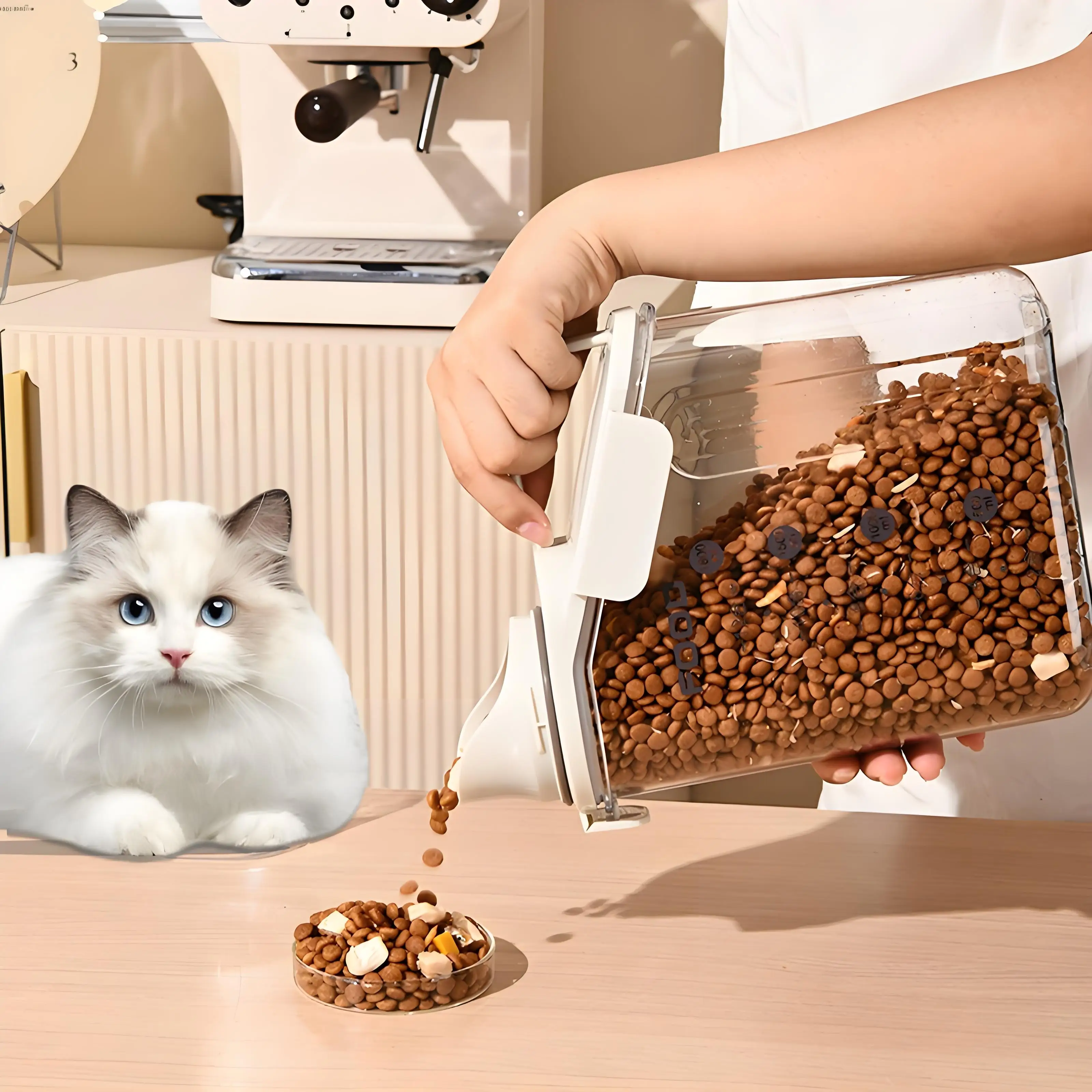 Cat food storage bucket Waterproof dog food storage bucket Pet sealed cat food container freeze-dried storage box