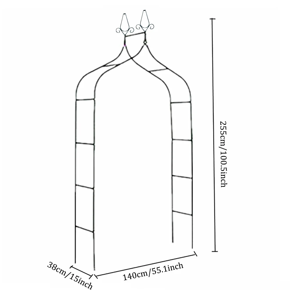 Steel Garden Arch Wedding Arch Stand Flower Frame Balloons Archway Outdoor Lawn Activity Decor Birthday Party Decor Props 1set