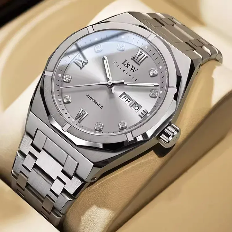 

Montre Homme CARNIVAL I&W Mechanical Business Watch for Men Brand Luxury Automatic Wrist Watch 50M Waterproof 2024 Reloj Hombre