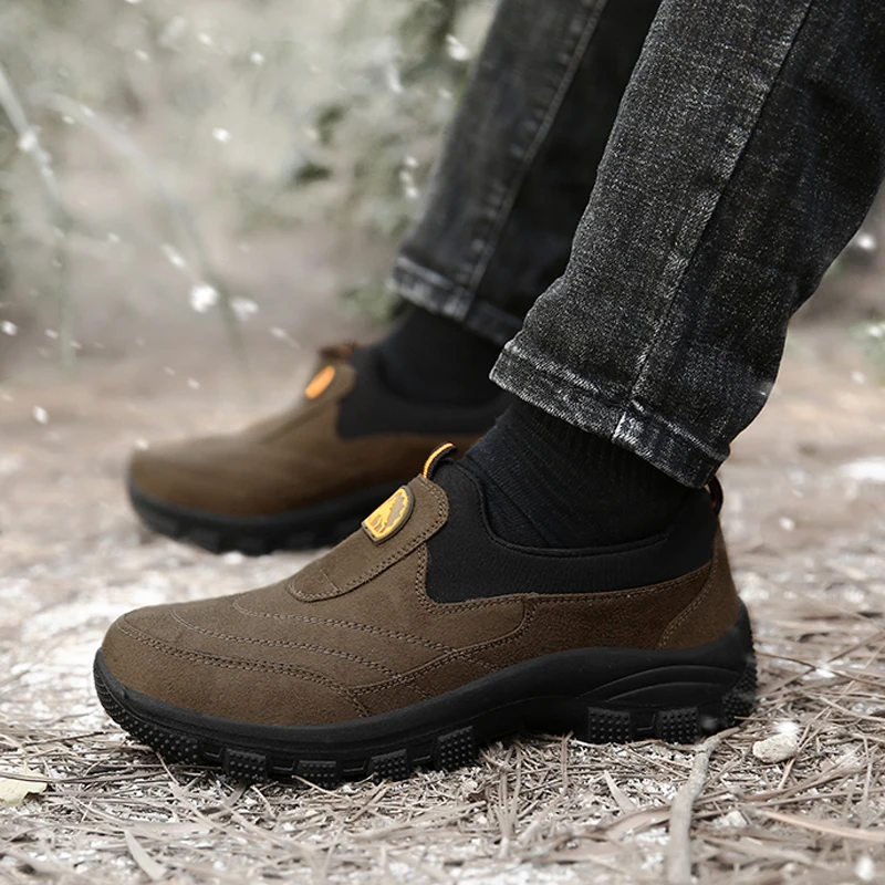 STRONGSHEN Men Walking Shoes Winter Warm Fur Sneakers Non-slip Casual Light  Loafers Slip on Shoes Men Zapatillas Hombre