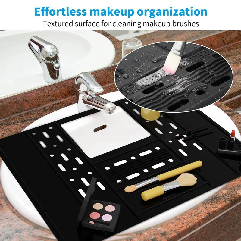 Bathroom Sink Cover For Counter Space Silicone Bathroom Sink Makeup Organizer Mat Resistant Makeup Organizer Pad