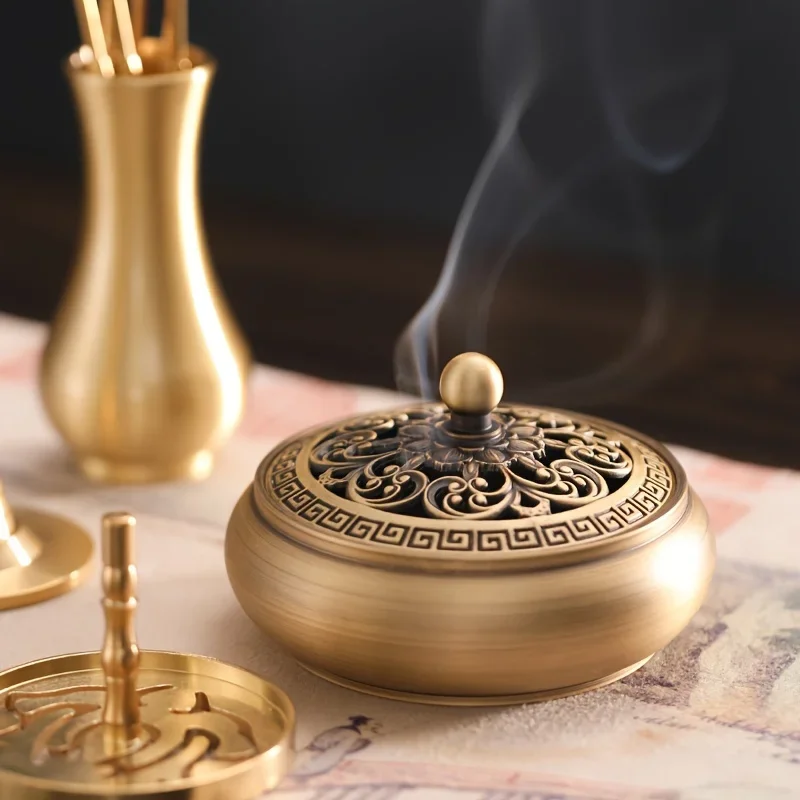 13 Pcs Incense Gift Set, Copper Burner, Aromatherapy Diffuser, Meditation Yoga Relaxation, Home Decor Spiritual Gift Set