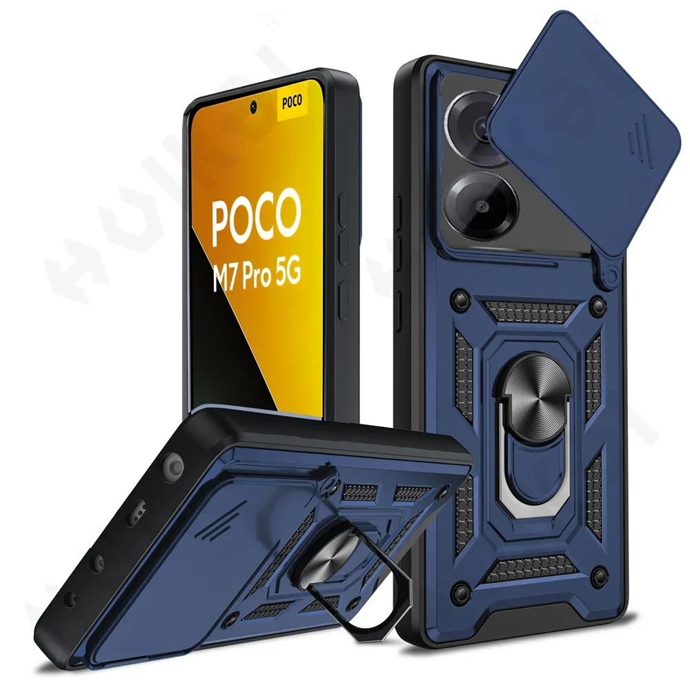 Slide Camera Protector 360° Ring Armor PC Hard Case Cover