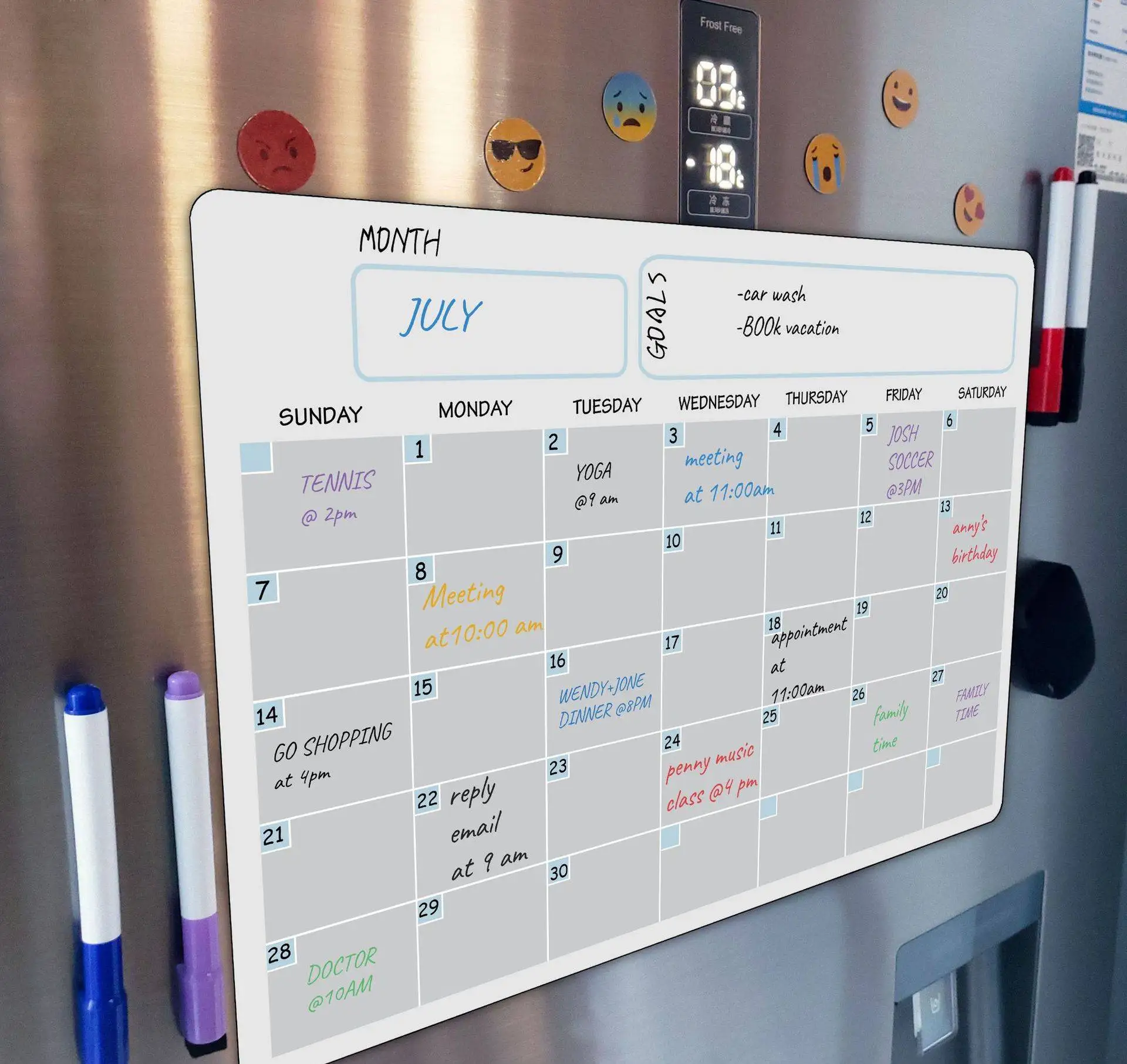 A3 Whiteboard Erasable Monthly Weekly Schedule Calendar Planner Dry Erase Whiteboard Refrigerator Sticker Message  Board  Menu