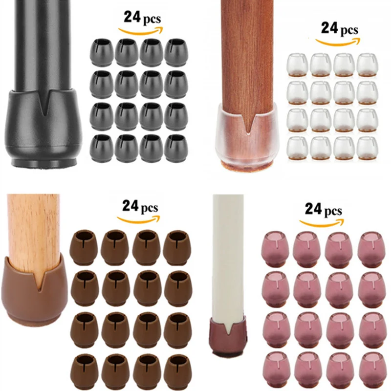16/24pcs Silicone Meubles Tampons Avec Protecteurs De Sol En Feutre