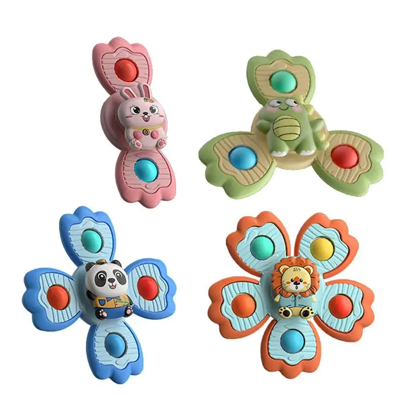 

Spinner Toy For Kids 4PCS Animal Kids Teething Spinner Toys Cartoon Finger Toys For Mathematical Ability Cute Sensory Teething