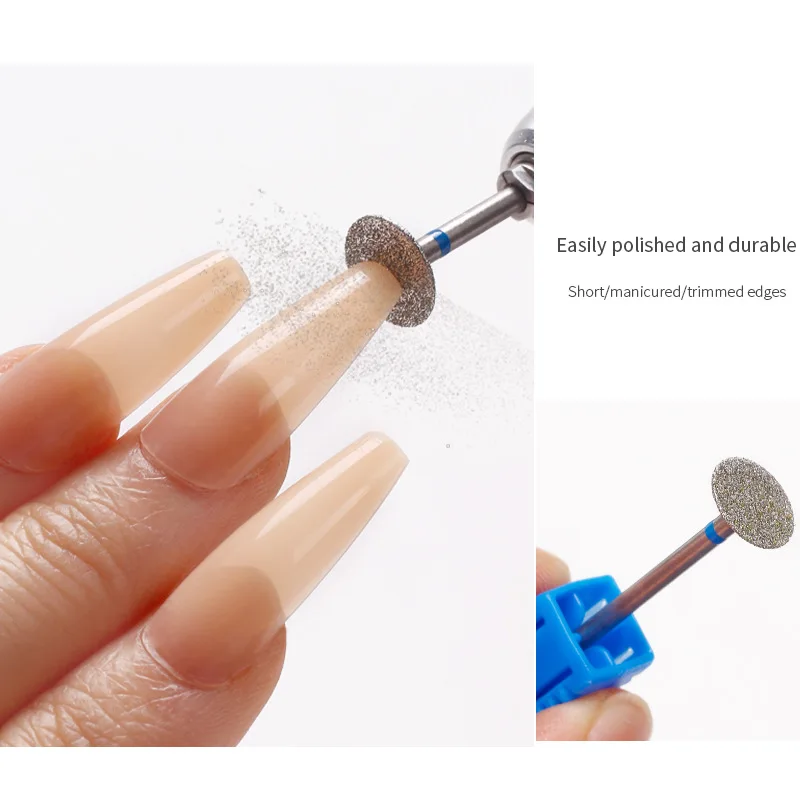 Broca de diamante para uñas, cortador de fresado para limpieza de cutículas, eliminación de desbordamiento de Gel, herramienta de manicura y pedicura, 1 unidad