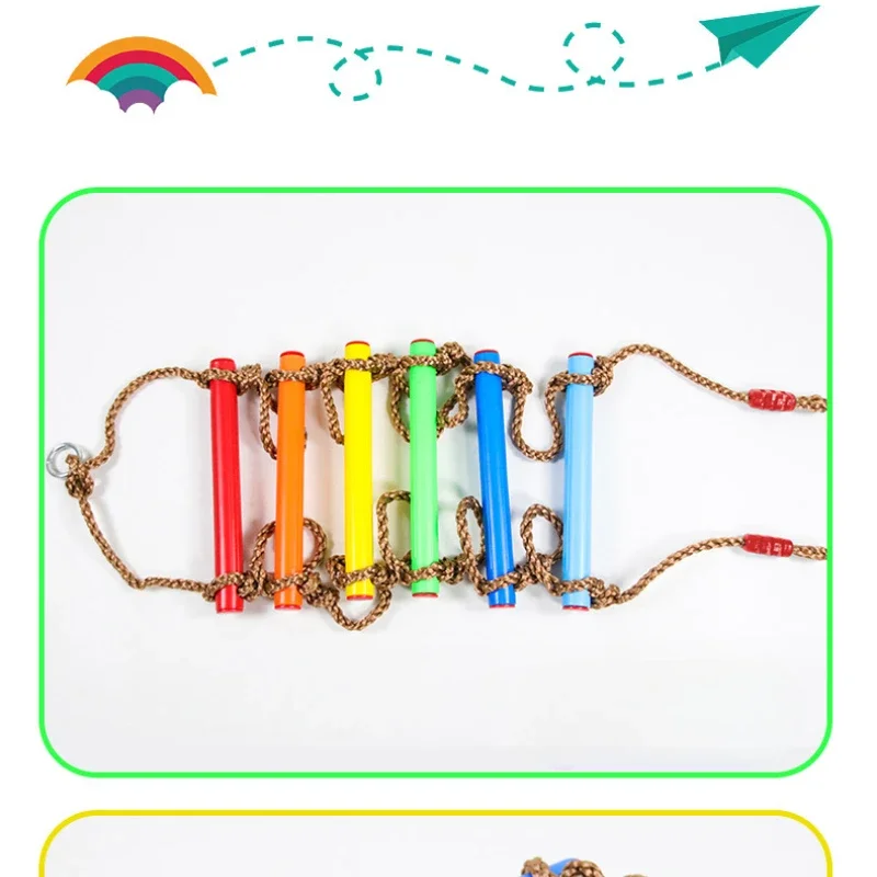 Children's Climbing Ladder Indoor and Outdoor Toys Plastic Wooden Soft Ladder Exercise Balance Strong and Durable 6