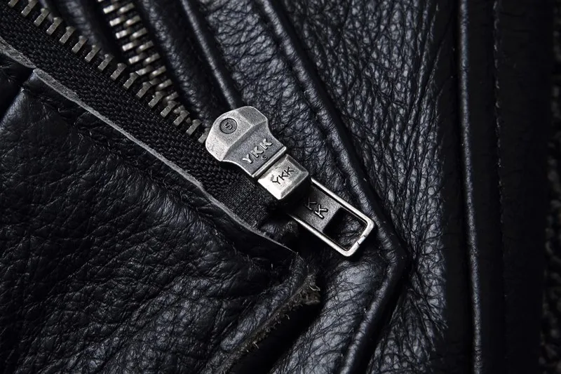 Plus Size Mens Classic Casual Leather Jacket - Slim Fit Cowhide Coat