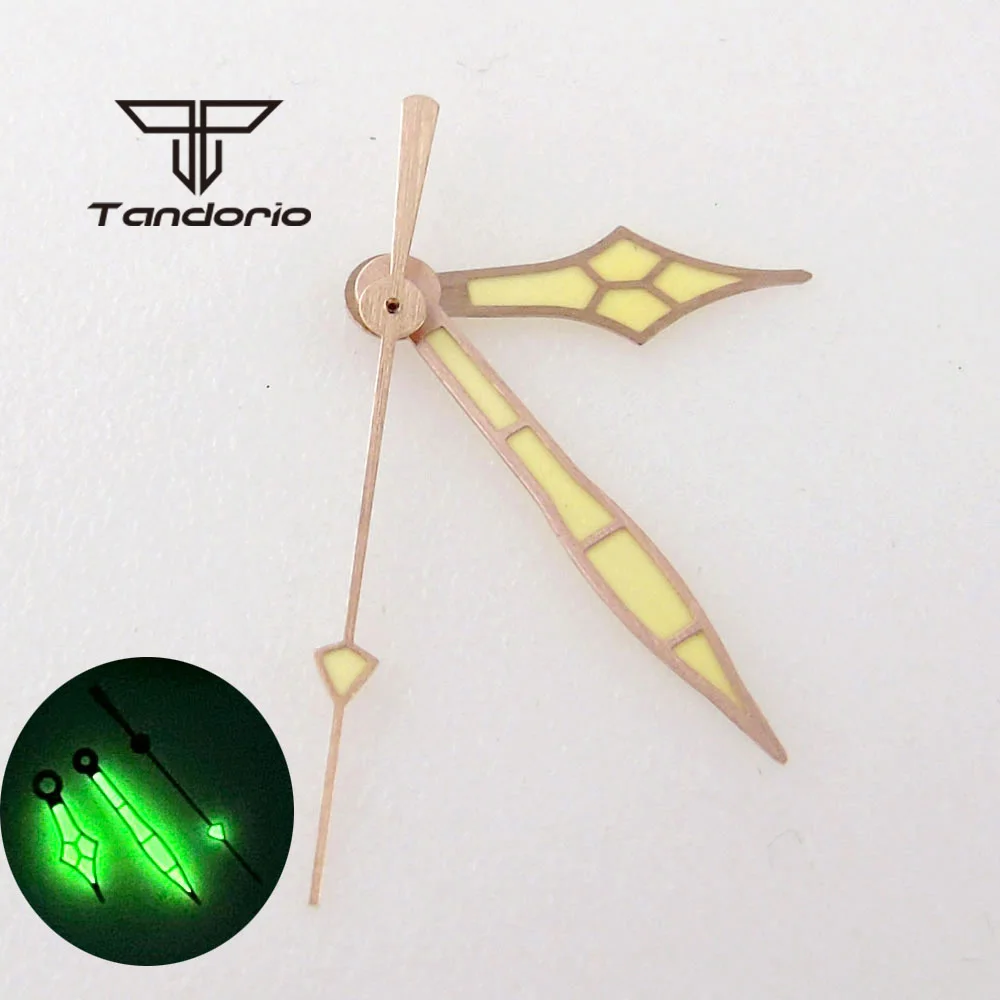 Yellow Watch Hands Green Luminous Big Pilot Wristwatch Pointers Fit NH35 NH36 NH38 ETA2824 2836 PT5000 ST2130 Automatic Movement