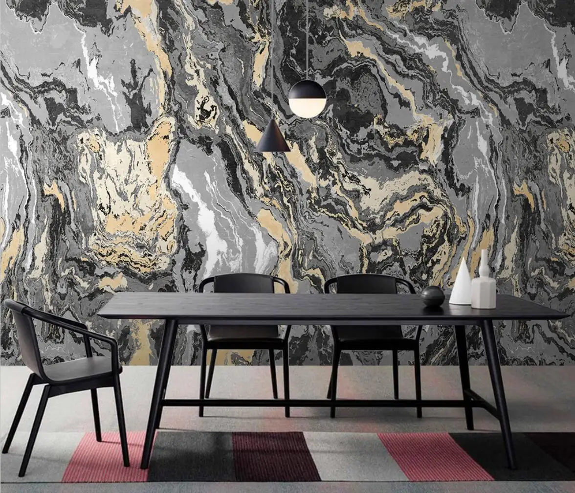 Custom vintage black marble Photo Wallpaper 3D Mural Dining room decoration wallpapers Living Room Sofa Backdrop Papel De Parede beibehang mural art decor picture backdrop modern art black and white leopard leopard restaurant wall painting mural panel