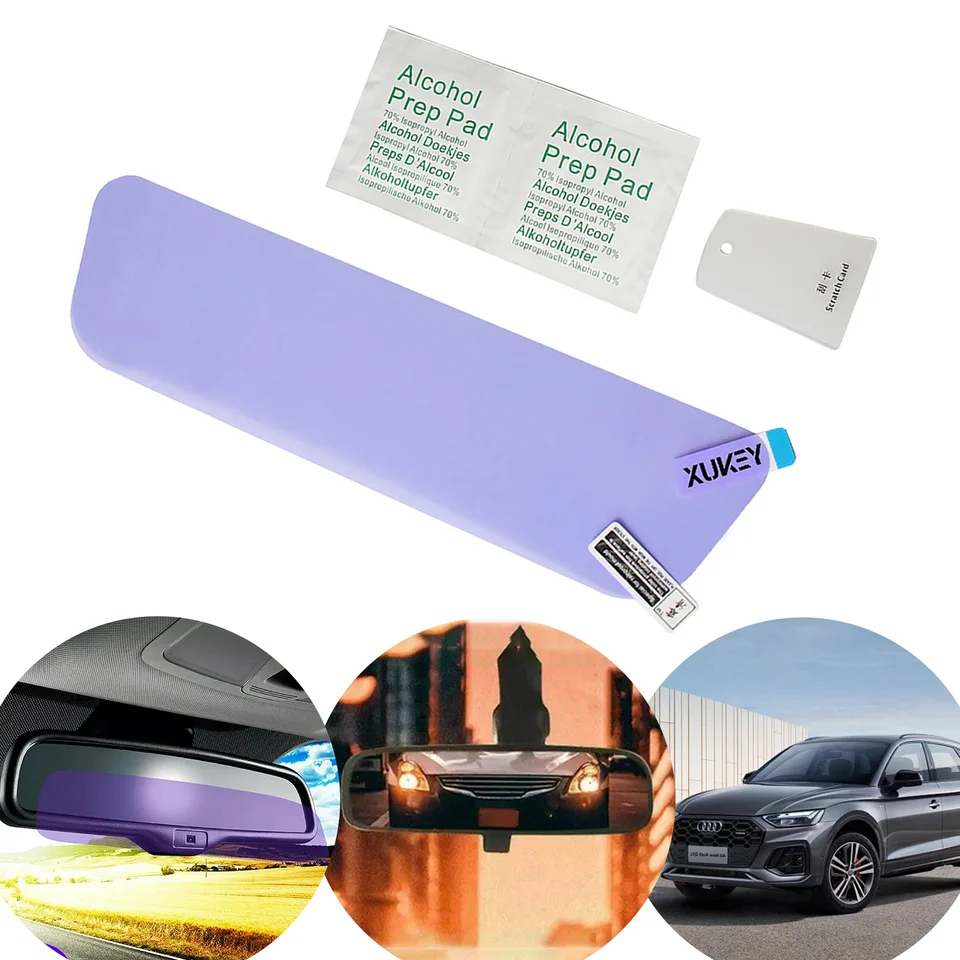 Specchio Retrovisore Interno Panoramico Convesso – Clip Antiriflesso 308x78 Mm, Universale Per Auto SUV E Camion, Antiriflesso E Antisprozzo (colore Blu)