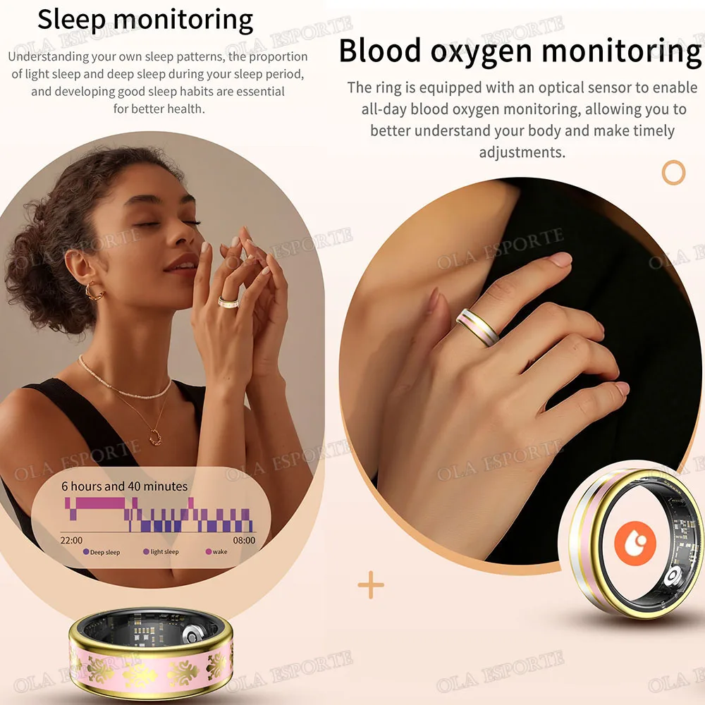 2026 Color Fashion Women Smart Ring Female Stainless Steel Intelligent Finger Rings Lady IP68 Waterproof Fitness Tracker Men New 3