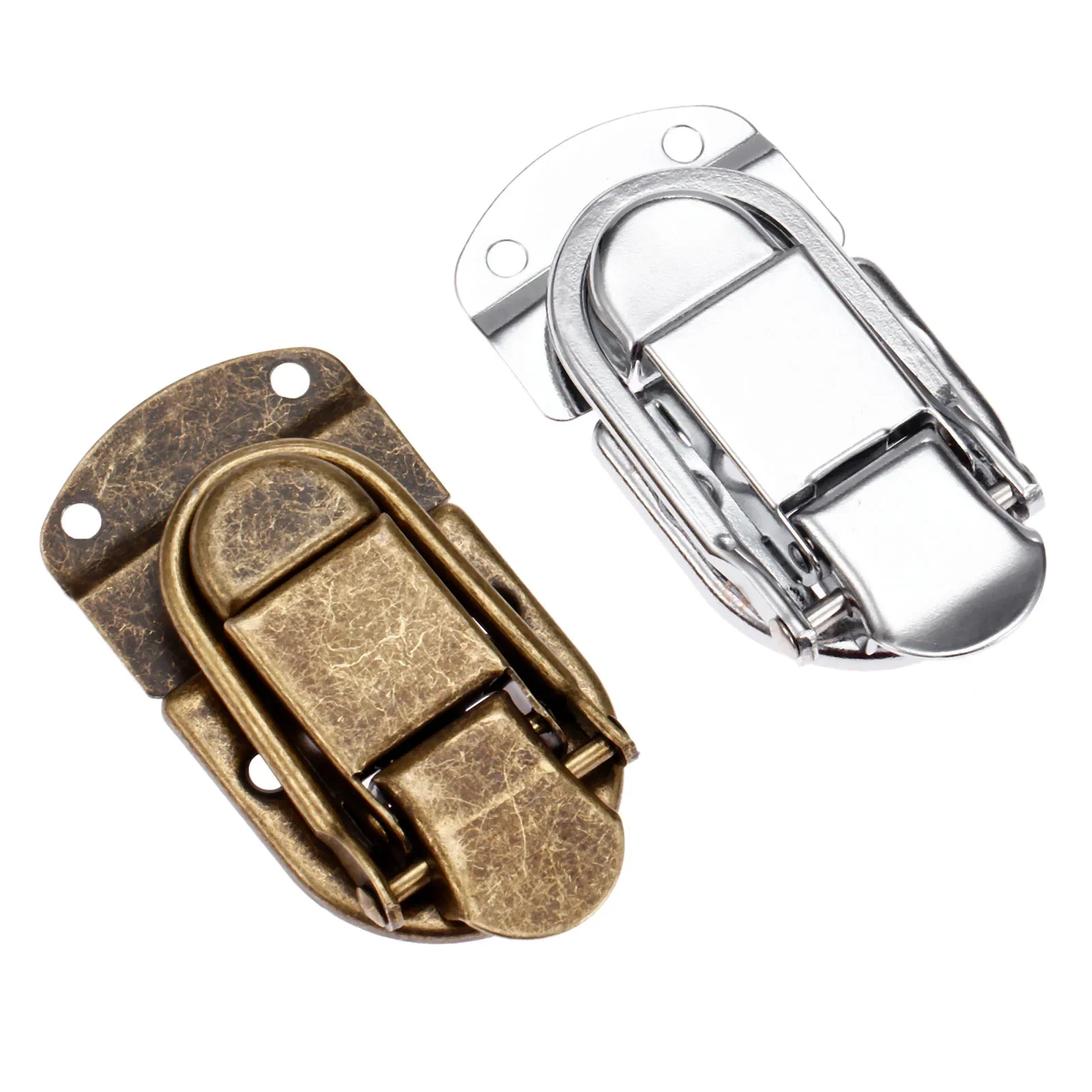 DRELD 1Pc 67*34m Vintage Metal Lock Chest Box Gift Box Suitcase Case Buckles Toggle Hasp Latch Catch Clasp Furniture Hardware