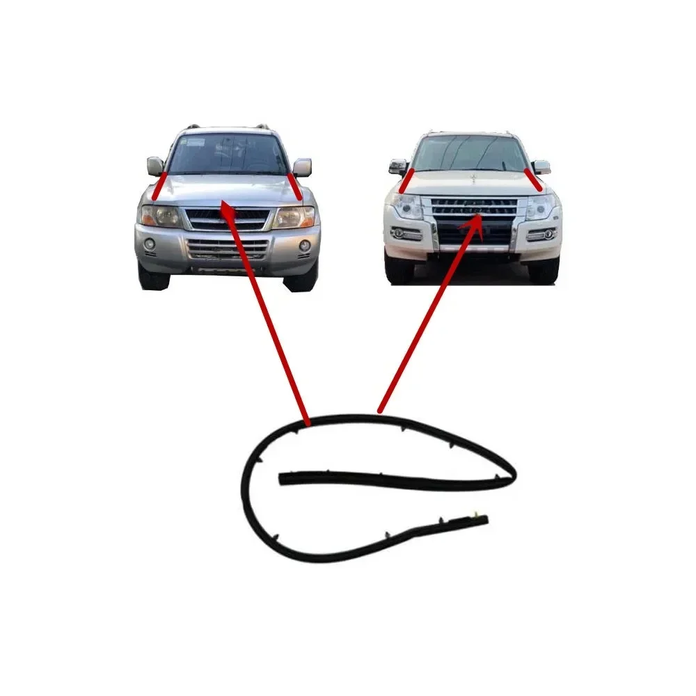 Hood Rubber Seal for Pajero V90 MR523297 2000 Bonnet Weather Strip for Montero V60 Side Shogun V70 1 Pcs hood rubber seal