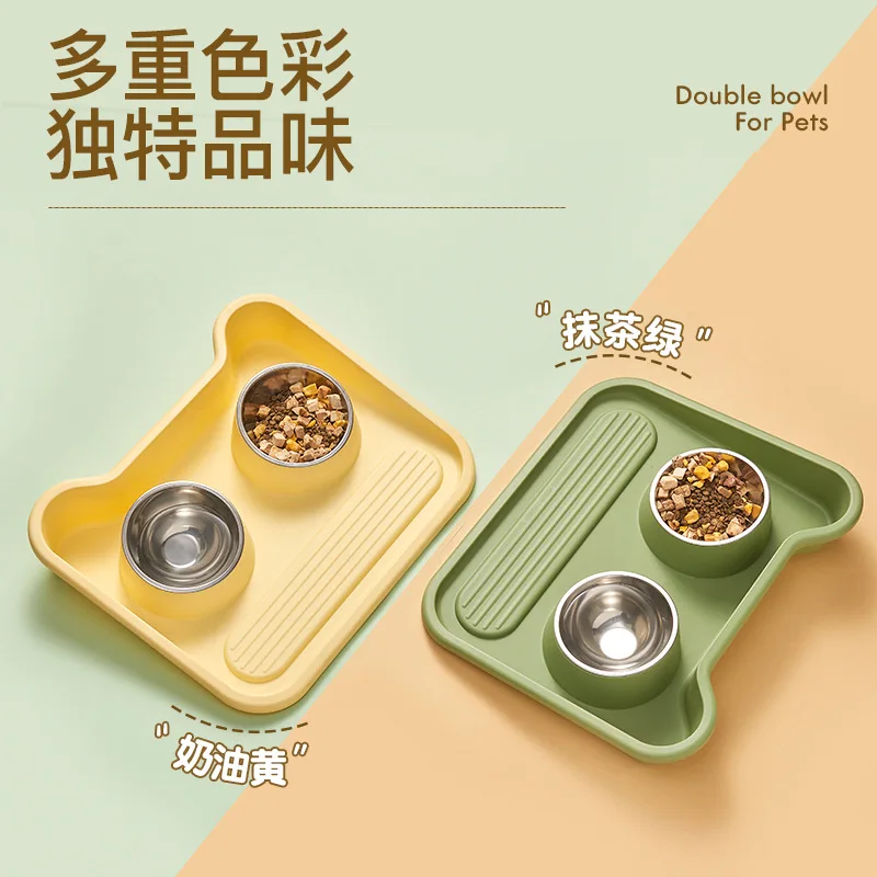 

Anti-Tipping Neck Guard Stainless Steel Plate, Cat Bowl, Dog Basin, Pet Feeder Supplies, New
