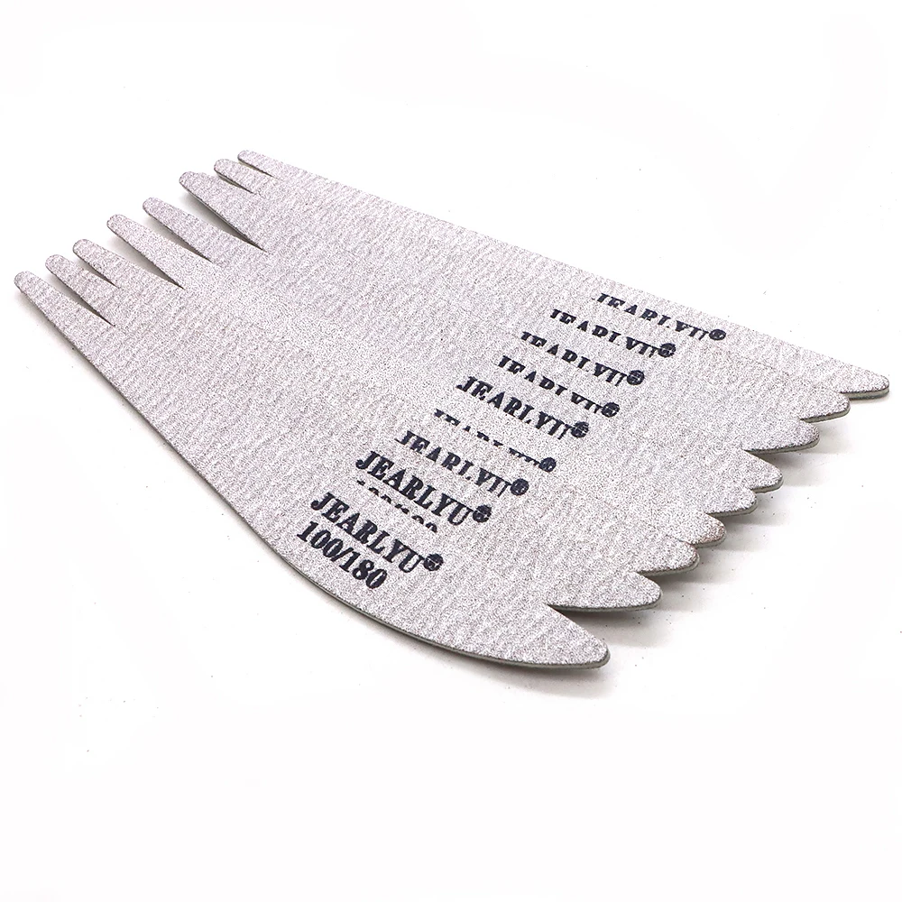 200개입 회색 나무 스타일 나무 손톱줄 100/180 그릿 일회용 페디큐어 매니큐어 파일 네일 케어 도구 여행용 살롱용