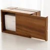 Durable High End Whole Piece Black Walnut Wood Tissue Box Cover Rectangle Holder Facial Tissue Dispenser Container 5