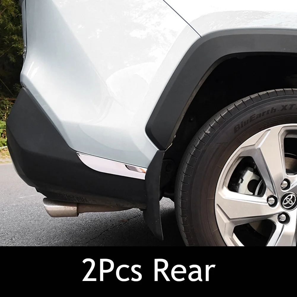 Stainless Steel Car Bumper Protector Trim Covers - Front & Rear, Set of 2 or 4