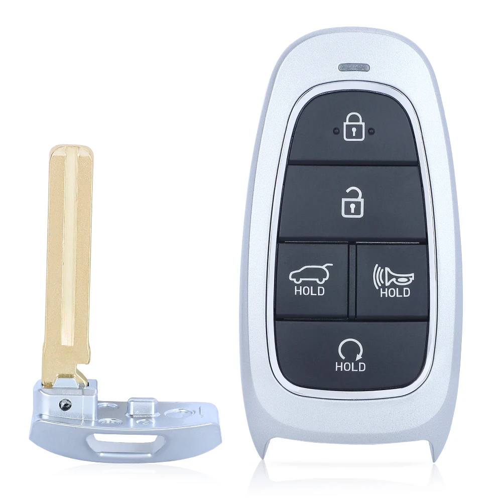 HIBEYO Custodia Chiave Auto In Pelle Bovina Per Hyundai Sonata Tucson NX4 Nexo Solaris Santa Fe 2019-2023 – 3 Tasti – Blu