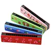 Harmonica Wooden Painted Double Row 16 Holes 24 Holes Can Blow Harmonica Children's Musical Instruments Toy Mouth Organ 3