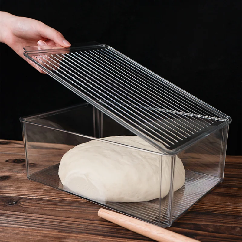 Zackoo 5.5L Large Bread Dough Proofing Container Refrigerator Fresh-keeping Food Storage Box for Home Kitchen Fridge Pizza Making bread proofing basket