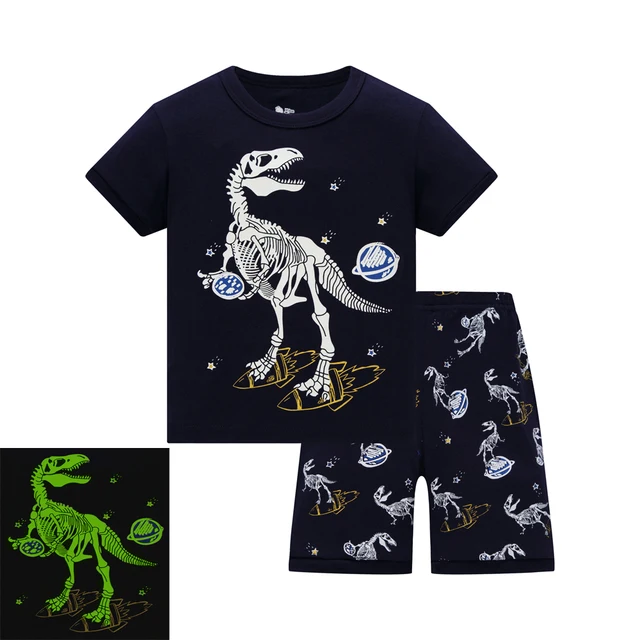 Kids Pajamas Set Summer Children Short Sleeve Sleepwear Rocket Boys Cartoon Pyjamas Clothing Nightwears Set 20