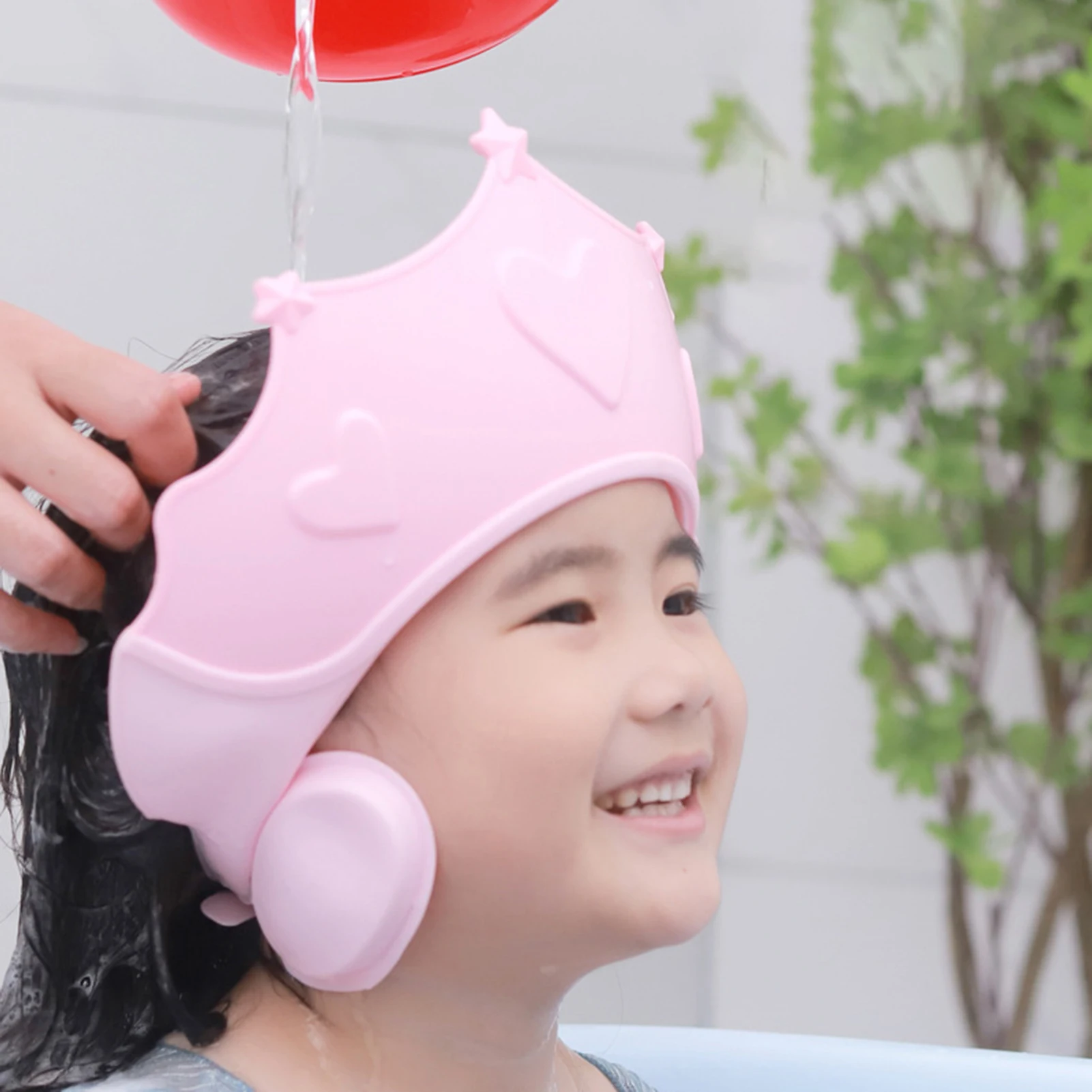 Crown Adjustable Baby Shower Cap Shampoo Bath Hair Shield Hat Protect Children Waterproof Prevent Water Into Ear for Kids