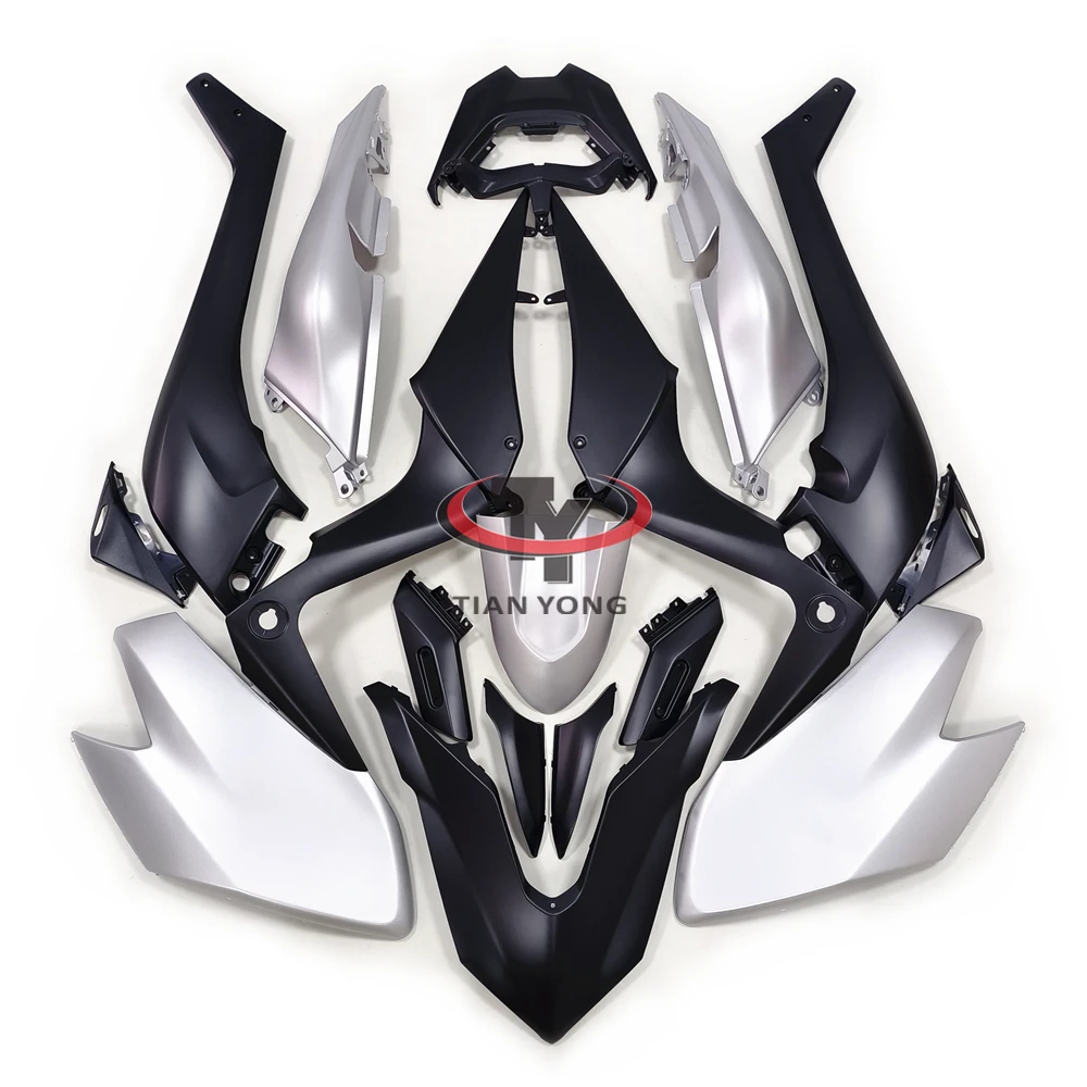 

Мотоцикл для Yamaha TMAX530 TMAX 530 2017 2018 2019 2020 2021 2022 полный комплект обтекателей матовый серебристый черный кузов