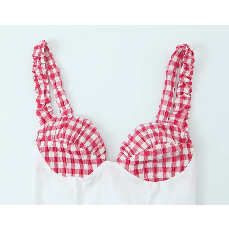 Plaid Corset Top Woman 2025 Summer Crop Tops For Women Backless Slip Short Tops Streetwear Sexy Party Top