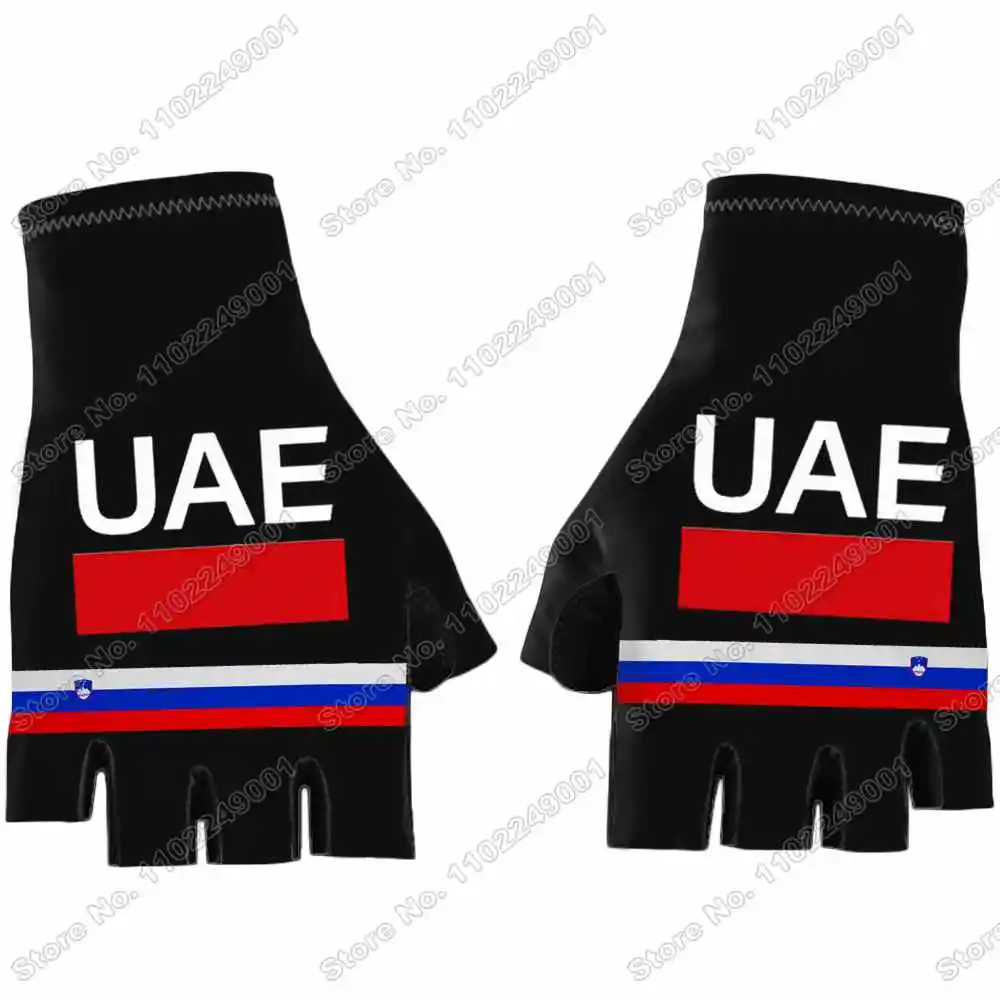 UAE Team Cycling Glove Slovenia Champion Tadej Pogacar Bicycle Gel Half Finger Glove Men Road Bike Jersey Anti-shock Mitten