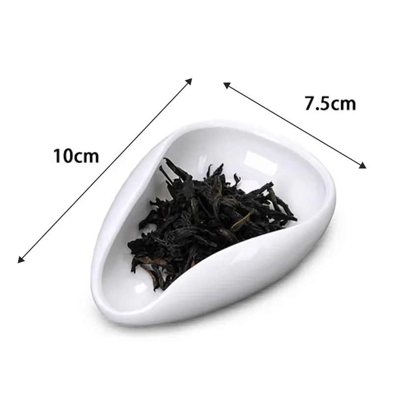 Coffee Accessories Coffee Beans Dose Trays Pure White Smooth Porcelain Teaspoon Special Shape Design For Espresso