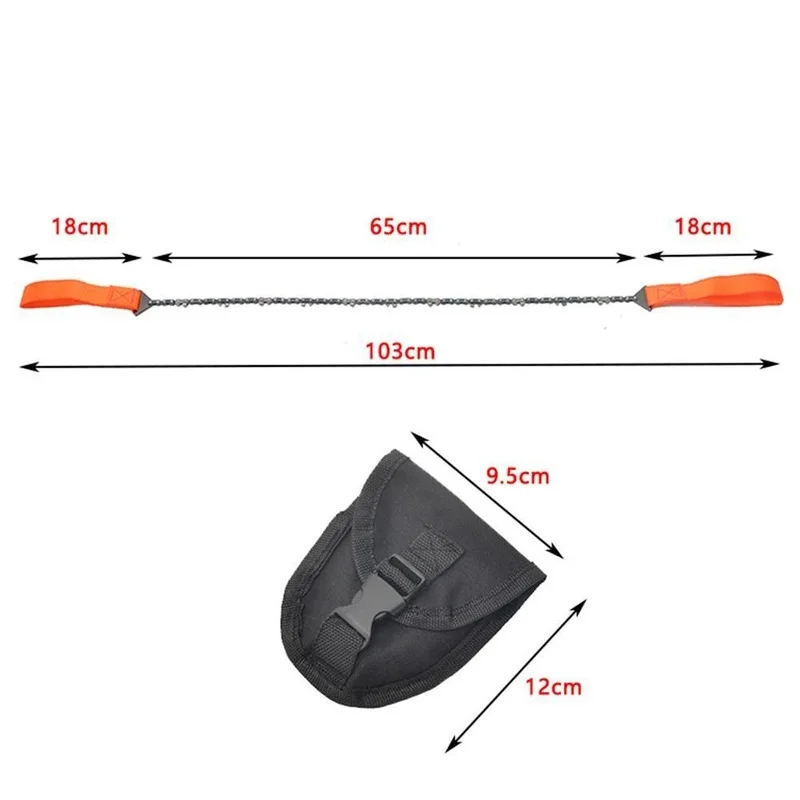 Portable Survival Chain Saw Emergency Camping Hiking Tool Pocket Hand Tool Pouch