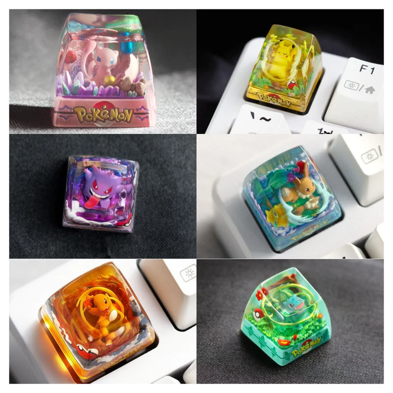 Anime Keycap Pokemon Snorlax Pikachu Gengar Single Handmade Cute Resin Custom Esc For Mechanical Keyboard Enthusiasts Keycaps