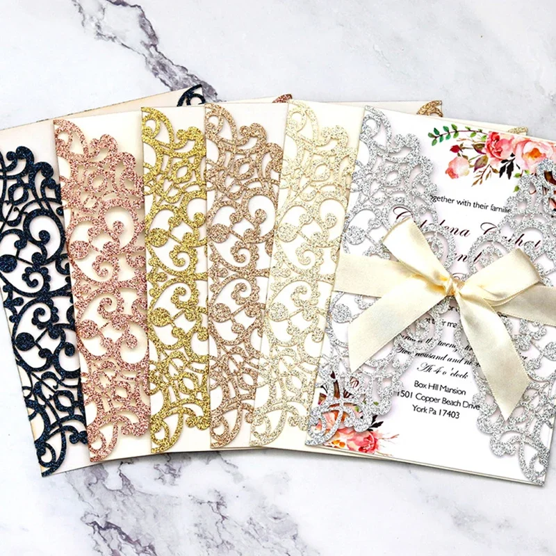 10Pcs Wedding Invitations Cards Tags Greeting Card Vintage Wedding Bridal Shower Engagement Sweet Birthday Gift Party Supplies