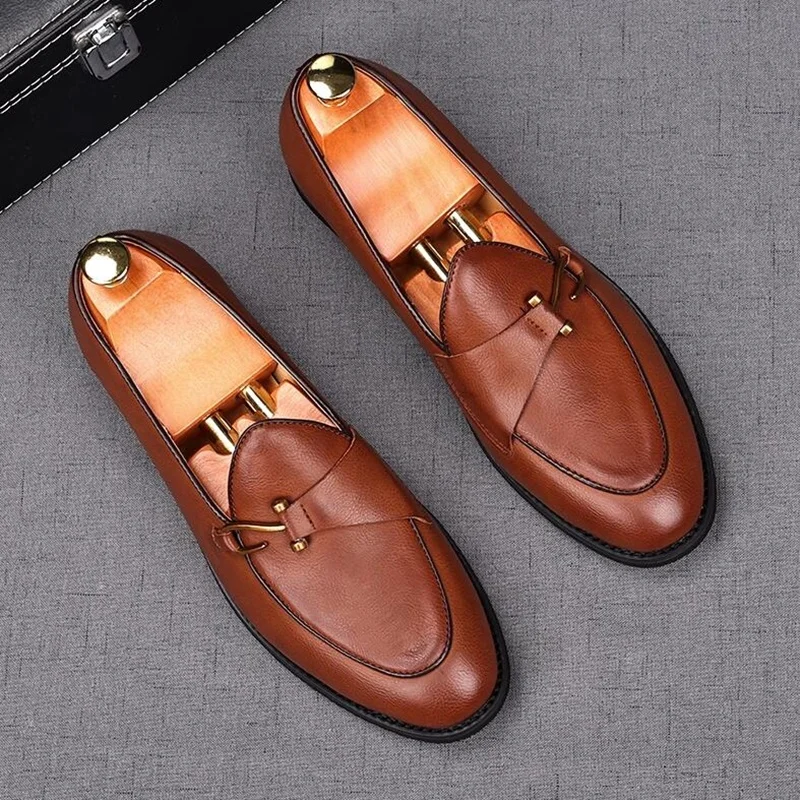 Bruno Magli Mocassini Biagio Uomo Con Cinturino Monaco - Pelle Italiana, Suola In Gomma, Made In Italy