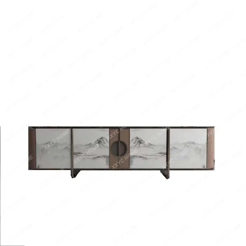 

Solid Wood TV Cabinet Light Luxury High-End Painted Low Cabinet Modern Minimalist Living Room Side Cabinet