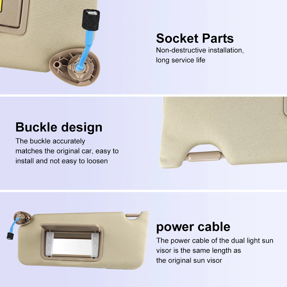 혼다 어코드 2008 2009 2010 2011 2012-2017 그레이 베이지 썬 바이저 83280TA5A51ZA 자동차 썬 바이저 드라이버 사이드 자동차 액세서리