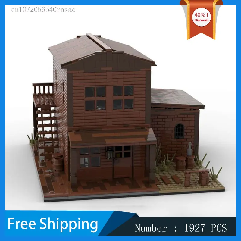 

MOC Building Blocks Western Police Station Prison Architectural Model DIY Bricks Kid Toy Collection Christmas Present