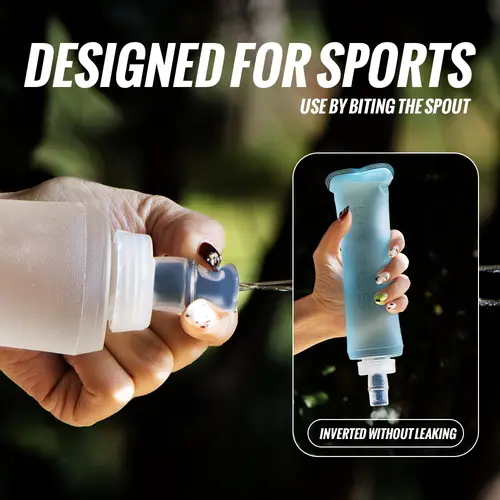 WRELS 250ml 500ml Soft Flask Folding Collapsible Water Bottle TPU BPA Free Outdoor Sport Portable   Water Bag Running Camping - Image 2